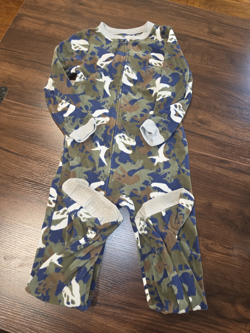 Carter's Blue Green Brown Camo Dino Footed One-Piece